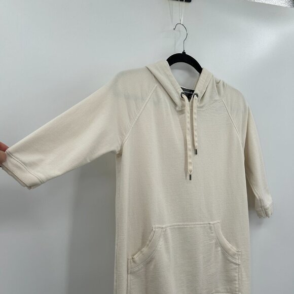 NORMA KAMALI Ivory Cream Pullover Hoodie Sweater Dress Casual Size Small - Picture 3 of 8